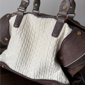 MZ Wallace - Jesse Satchel - 2012 limited edition- tricolor Brown, Gray & Cream